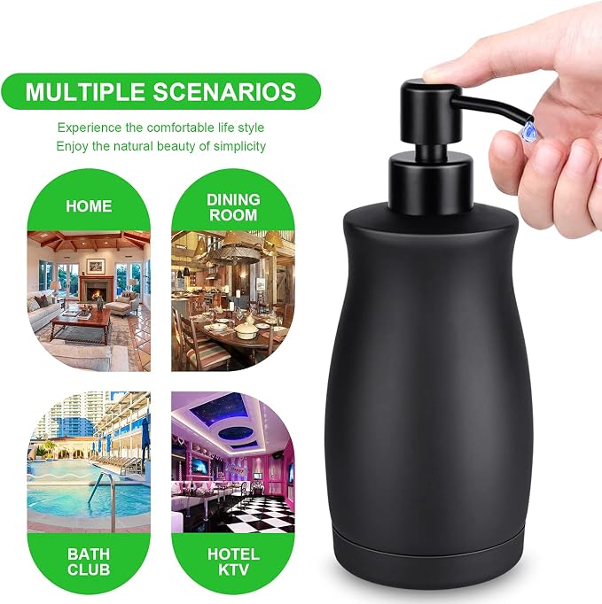 Stainless Steel Countertop Matte Black Soap Dispenser Liquid Bottle - Image 7