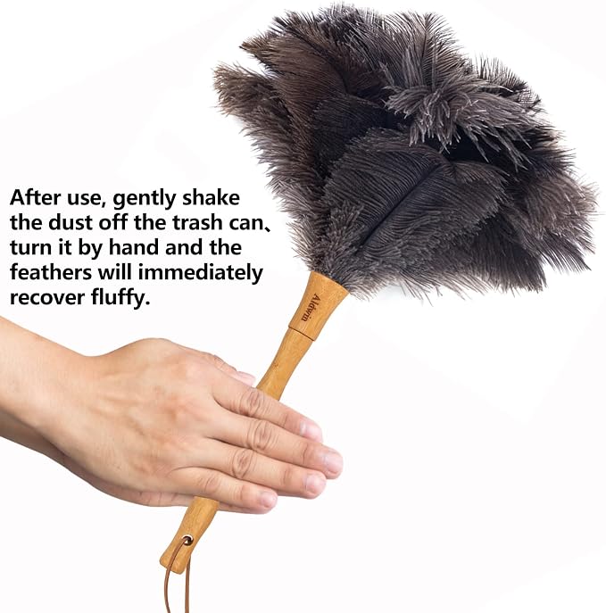 Aldwin 16" Gray Ostrich Feather Duster - Image 5