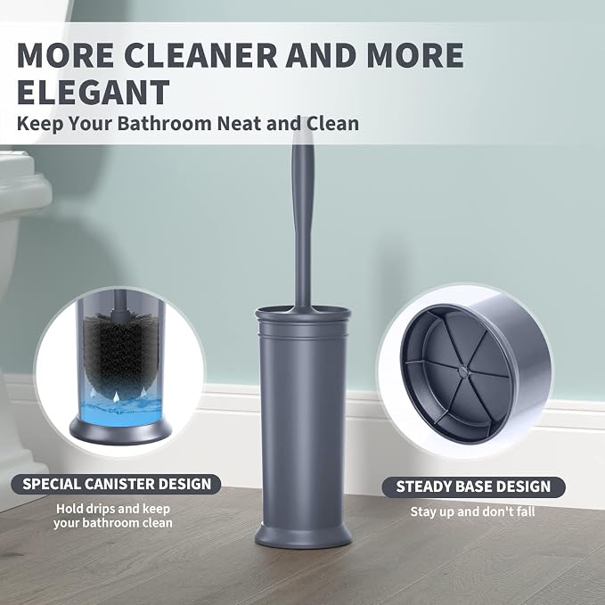 Toilet Brush and Holder 2 Pack, Toilet Bowl Brush - Image 4