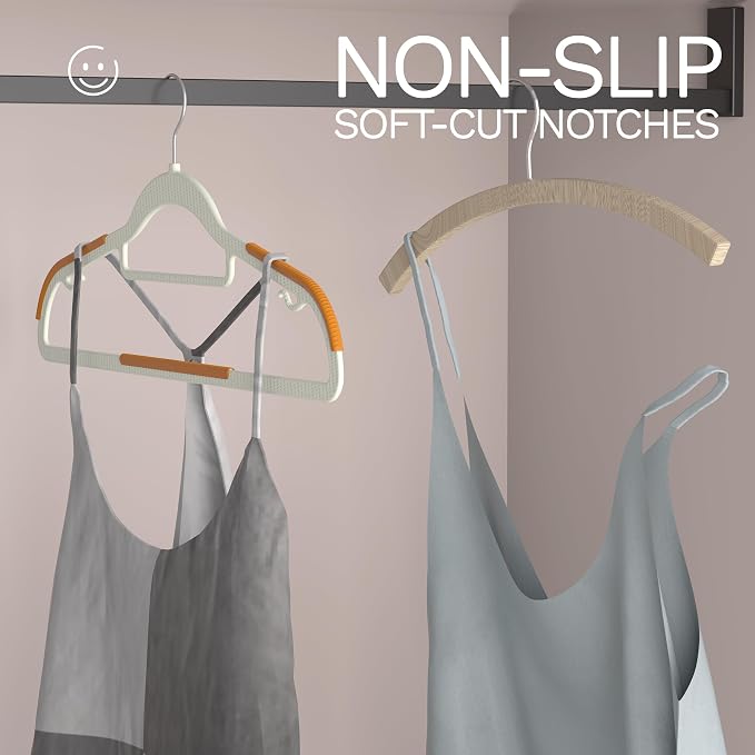60 Pack Heavy Duty Plastic Hangers, Non Slip Clothes Hangers - Image 7