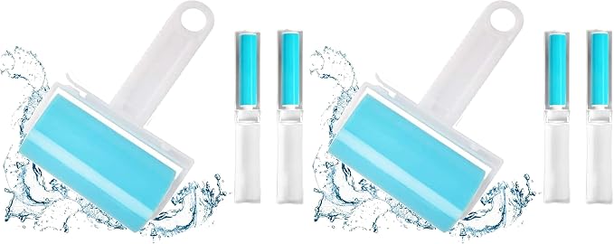 Sticky Lint Roller 6 Pack, Reusable Washable Lint Roller Pet Hair Remover by NUOBUT