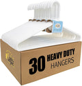 Quality White Plastic Hangers 30 Pack by QualityHangers