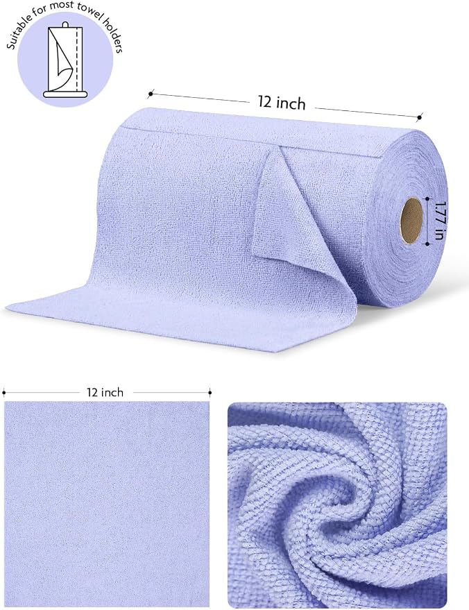 Fantasticlean Microfiber Cleaning Cloth Roll- 75 Sheets, Tear-away Microfiber - Image 7
