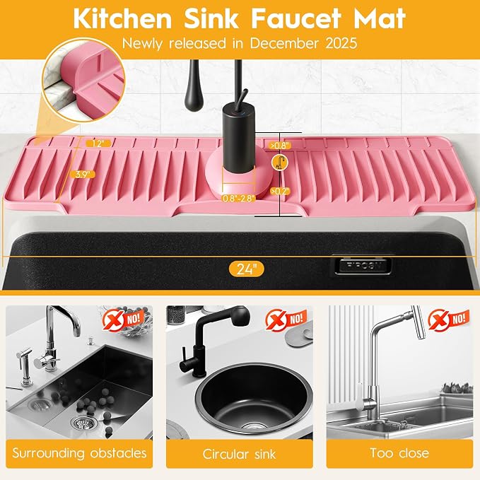 24" Silicone Faucet Mat for Kitchen Sink of The Lastest, Kitchen Sink Water - Image 2