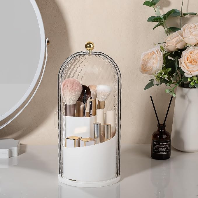 Toothbrush Holder with Cover for Bathroom Countertop, Toothpaste, Self Draining - Image 7