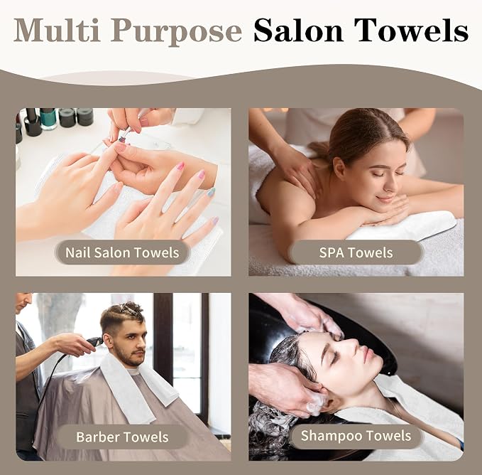 Salon Towels 12 Pack, Quick Dry Gym Towels, Spa Face Towel, Absorbent - Image 6