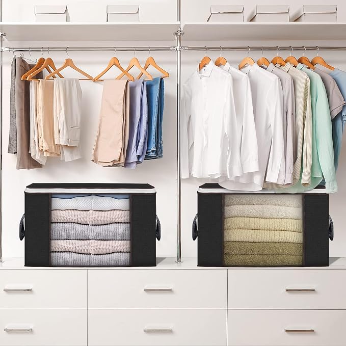90L Large Storage Bags, 10 Pack Clothes Storage Bins Closet Organizers | - Image 2