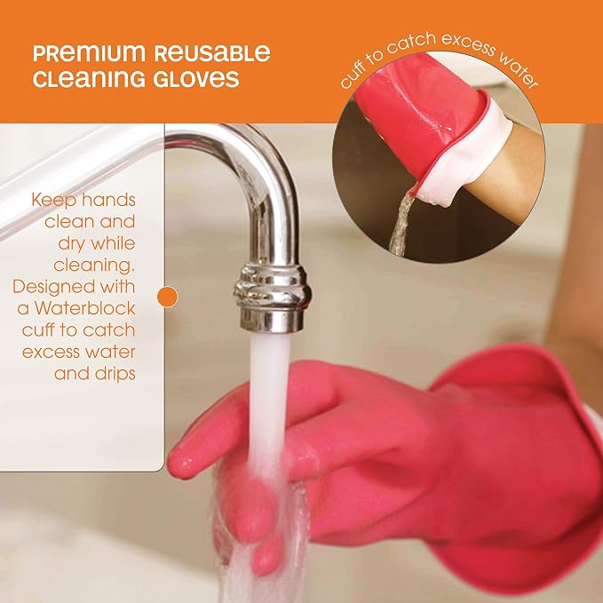 Casabella Premium Waterblock Reusable Household Cleaning Gloves - Image 3