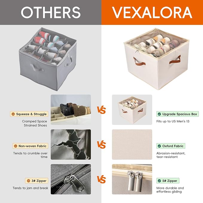 Shoe Organizer Box 2 Pack, Shoe Storage Organizer - Image 8