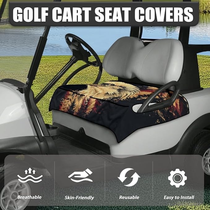 Golf Cart Seat Cover Cushion Designed for Comfort and Protection, Featuring Sweat Absorbing Fabric, Waterproof Lining and Secure Fit for Outdoor Use