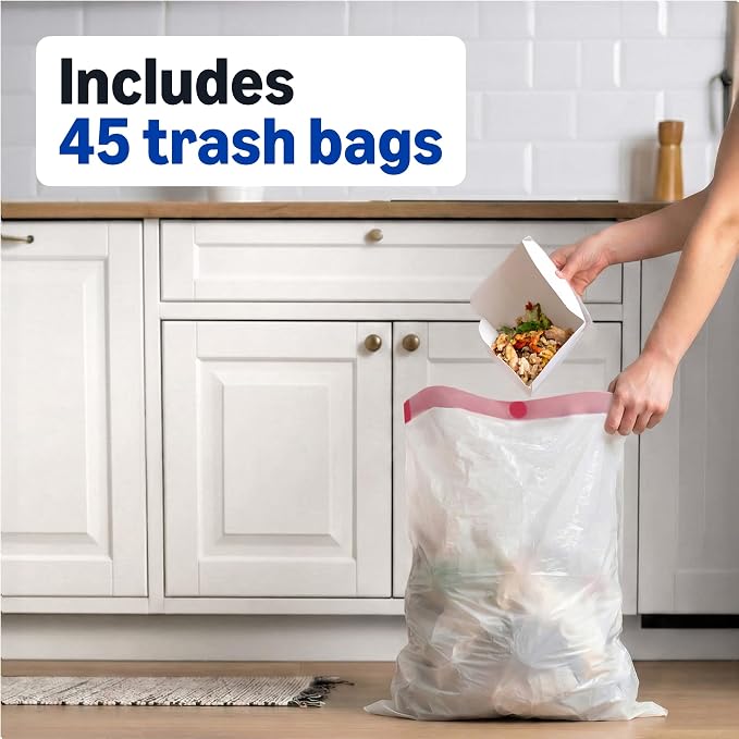 Amazon Basics Trash Bags, Tall Kitchen Drawstring, 13 Gallon, Packaging May Vary - Image 4