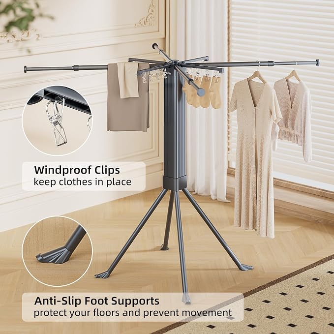 BIREN Clothes Drying Rack Foldable Extending Laundry Rack - Image 2