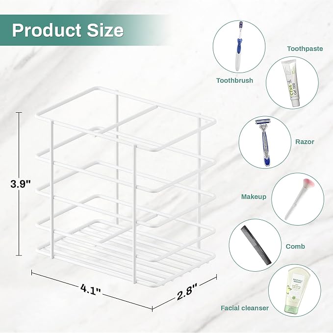 Open-Design Adhesive Shower Toothbrush Holder Wall Mounted - Image 3