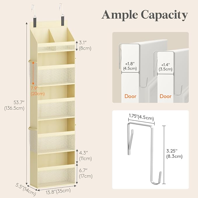 Lifewit 5 Tier Over the Door Organizer, Diaper Hanging Storage - Image 3