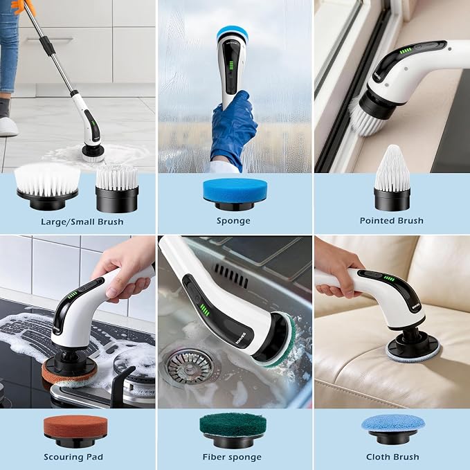 Electric Spin Scrubber, Power Shower Cleaning Brush - Image 6