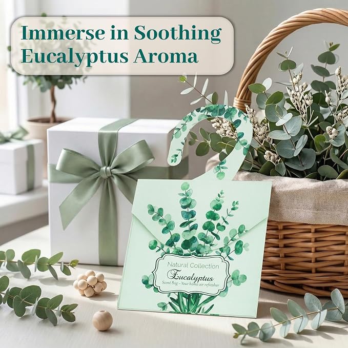 24Pcs Eucalyptus Sachets for Drawers and Closets, Natural Closet Freshener - Image 2