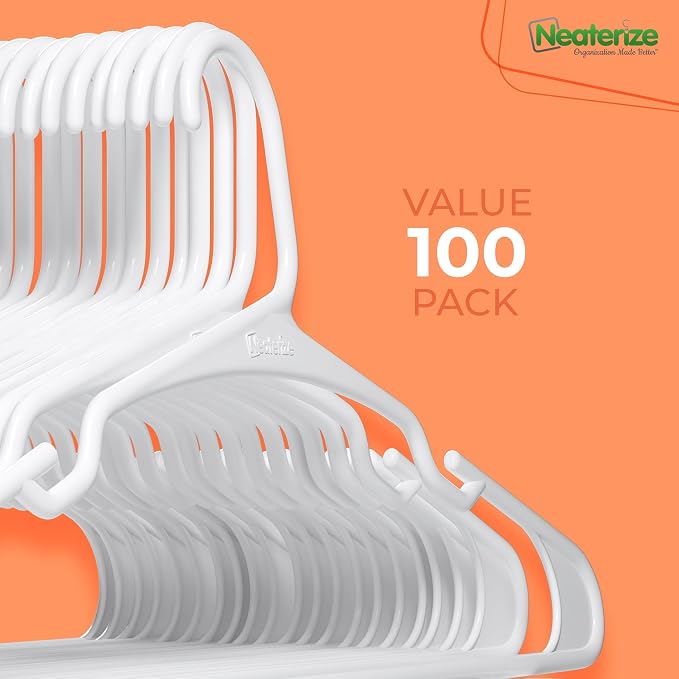 NEATERIZE Clothes Hangers Plastic 100 Pack - Image 7