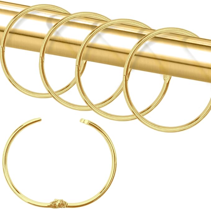Shower Curtain Hooks Rings, Glide Smoothly Round Shower Rings by LULARINE