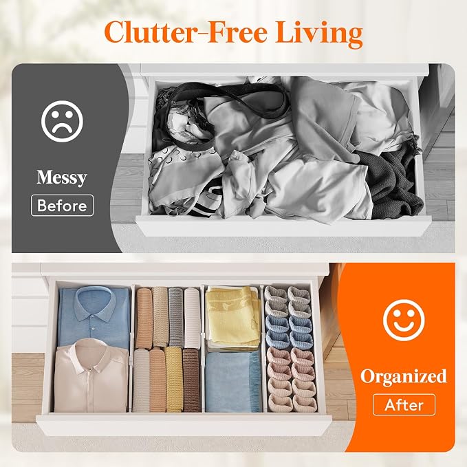 Lifewit 5 Pack 4" High Drawer Dividers, Adjustable Drawer Organizer Clothes | - Image 10