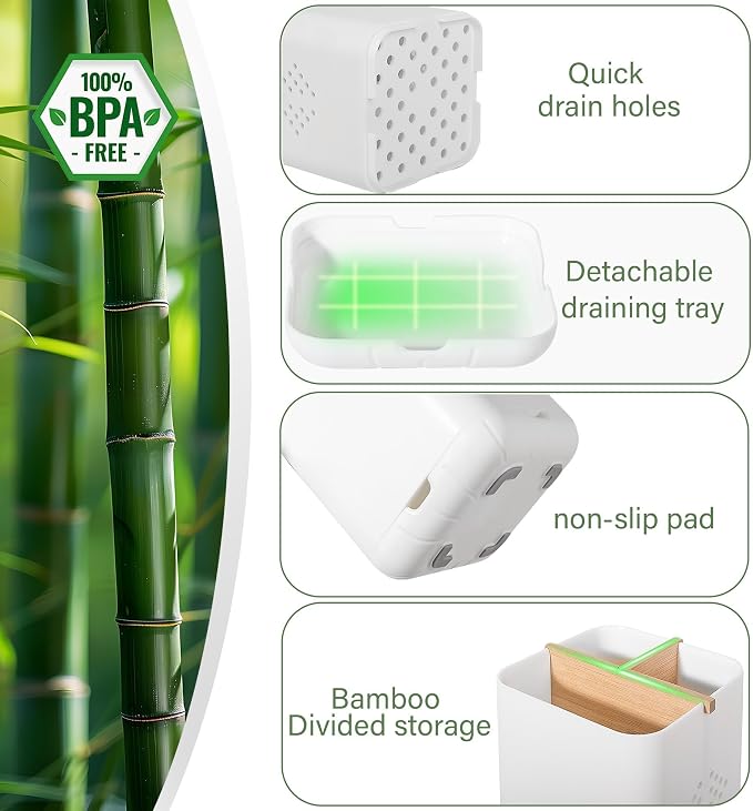 Toothbrush Holders for Bathrooms, Electric Toothbrush Holder, 3 Slot Vanity - Image 9