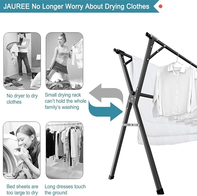 95 Inches Clothes Drying Rack, Drying Rack Clothing Folding Indoor Outdoor - Image 6