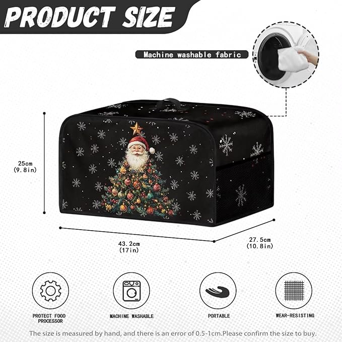 Christmas Tree Small Appliance Dust Cover Measuring 17" x 10.8" x 9.8" Crock Pot Slow Cookers cover Kitchen Living Room Table Decorations Kitchen Utensils