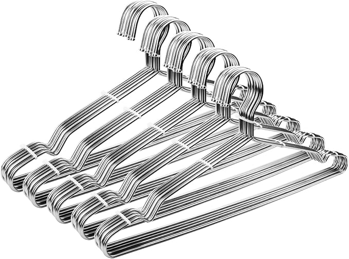 Seropy Clothes Hangers 50 Pack Coat Hangers Wire Hanger Bulk Metal Hanger Non by SeropyDirect