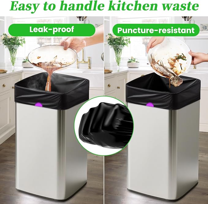 Trash Bags 15 Gallon Tall Kitchen Drawstring Garbage Bag Fit 13-15 Gal Bins | - Image 5