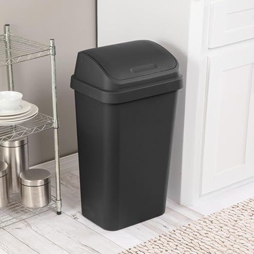 Sterilite Swing Top Wastebasket, Trash Can, 13 Gallon, Garage and Workspace - Image 5