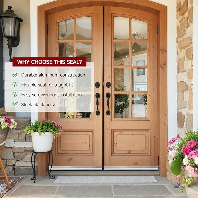 2 Pack Door Draft Stopper, Cuttable Weather Stripping Door Seal 36” Length - Image 5