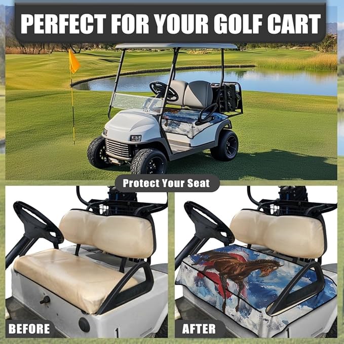 Golf Cart Seat Cover Cushion Designed to Reduce Heat and Moisture, Featuring Breathable Fabric and Waterproof Protection