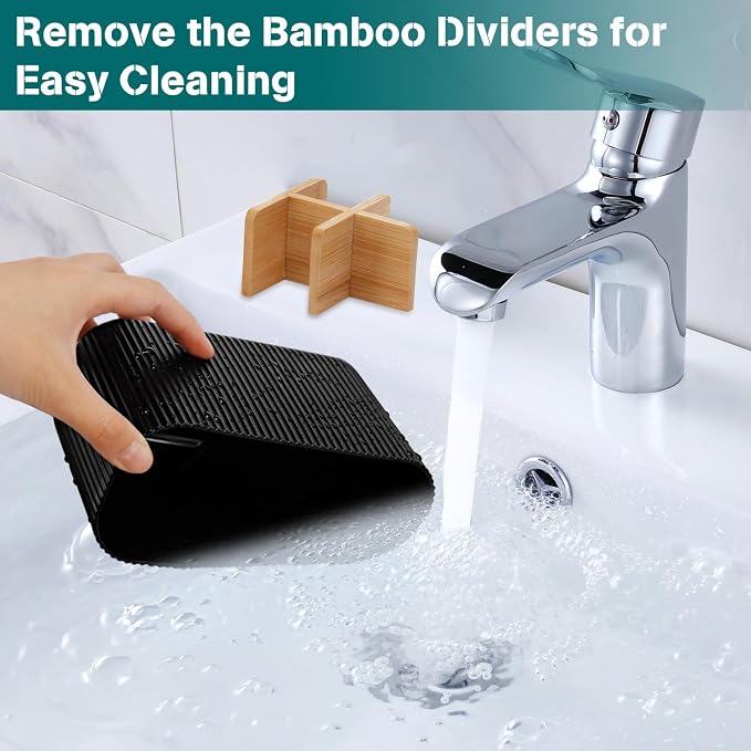 GFWARE Black Toothbrush Holder, 5 Slots Bathroom Organizers and Storage | - Image 4