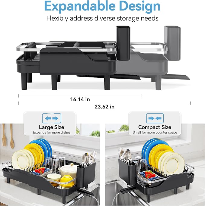 Urackify Expandable Dish Drying Rack - Image 2
