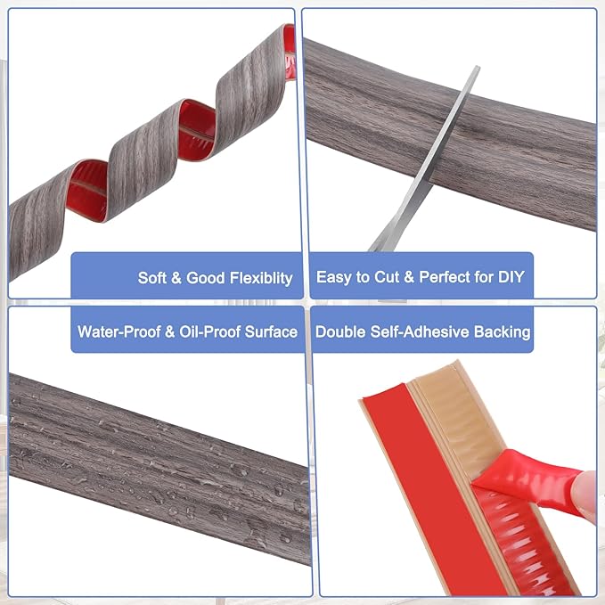 Wall Corner Protector Moulding Trim Peel and Stick Wall Corner Guards Trim Flexible Self Adhesive Edge Protector Moulding, 0.8 in x 10 Ft, Brown Walnut Wood