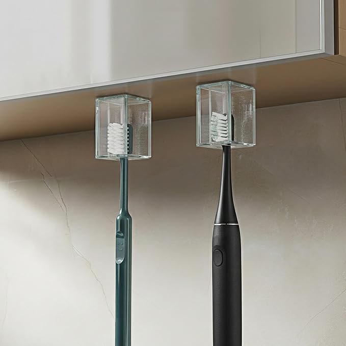 4 Pack Toothbrush Holders for Bathrooms Shower, Wall Mount Toothbrush Organizer - Image 5