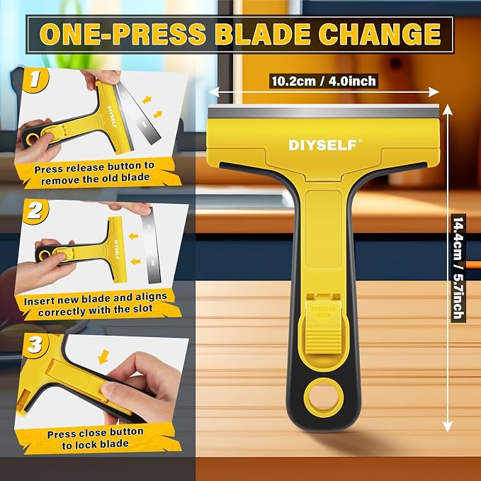 DIYSELF Floor Scraper with 10 Extra 4" Razor Blades, Razor Scraper Tool | Razor - Image 6