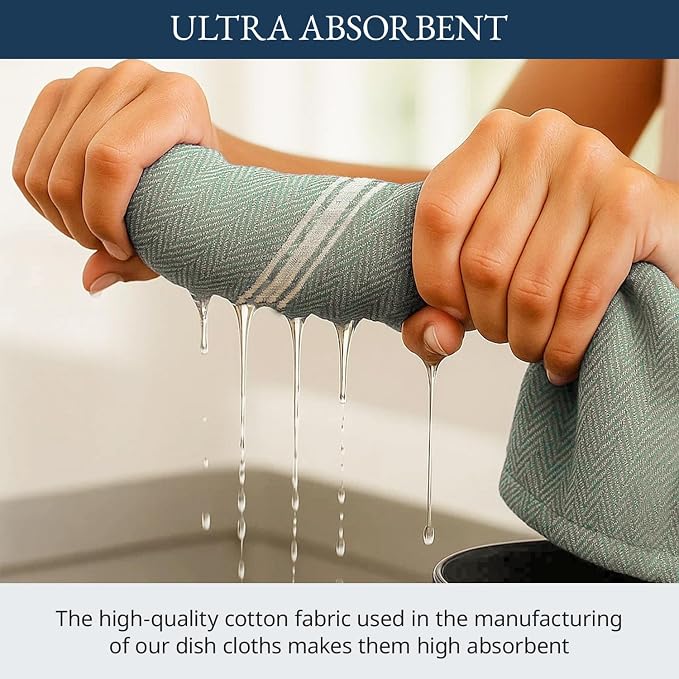 LANE LINEN 100% Cotton Dish Towels Absorbent Lint-Free 12 Pack - Image 4