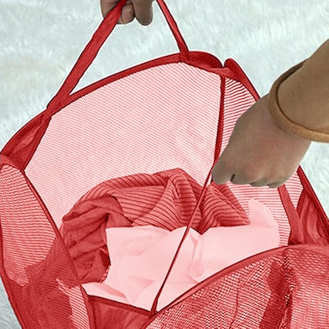 Pop up Hamper for Laundry, Collapsible Mesh Laundry Basket, Portable Foldable - Image 3