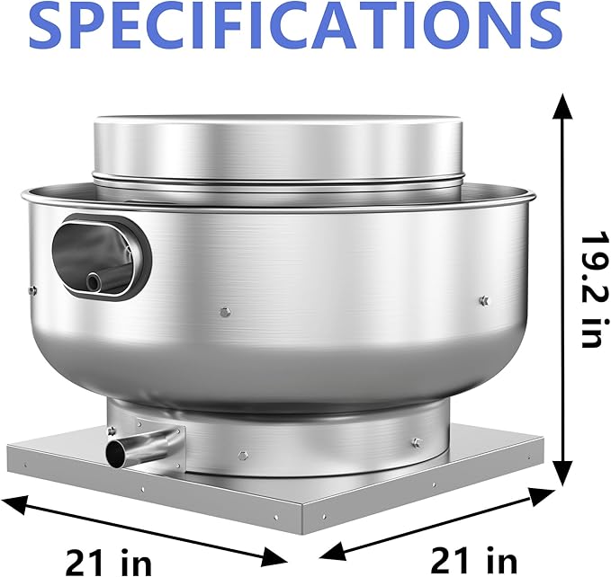 Food Truck Low Profile Exhaust Hood System Includes a 5FT Commercial Kitchen Exhaust Hood and an 0.25HP Restaurant Hood Grease Rated Roof Exhaust Fan