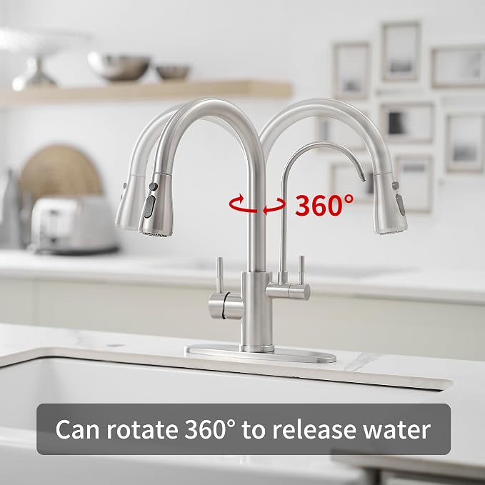 Kitchen Faucets with Water Filter and Pull Down Sprayer, Kitchen Sink Faucet - Image 8
