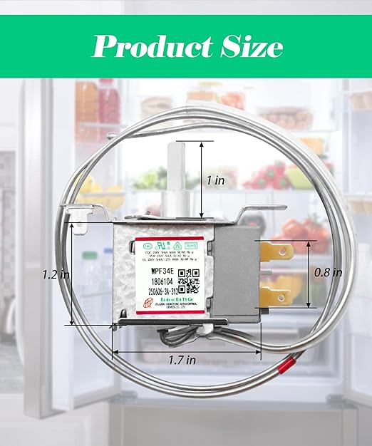 WPF34E Mini Fridge Thermostat Fits for Hisense Refrigerator,2Pin 1806104 Universal Freezer&Refrigerator Thermostat Controller