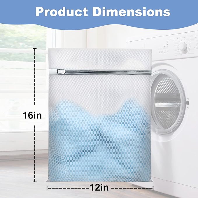Laundry Bags Mesh Wash Bags for Delicates, Upgraded Honeycomb & Fine Mesh - Image 4