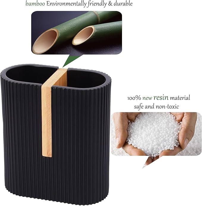 Toothbrush Holders for Bathroom, Bamboo Electric Toothbrush Stand, Bathroom - Image 4