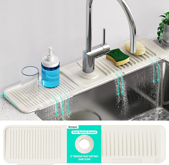 24'' Faucet Mat for Kitchen Sink Faucet Mat Kitchen Sink Splash Guard Silicone - Image 8