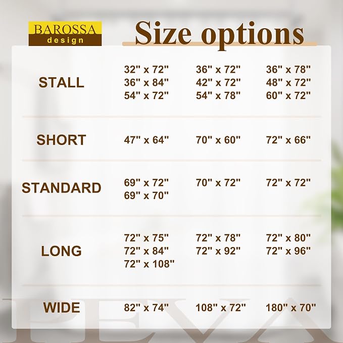 Barossa Design Super Long Clear Shower Curtain Liner, 72 Wide x 108 Height - Image 9