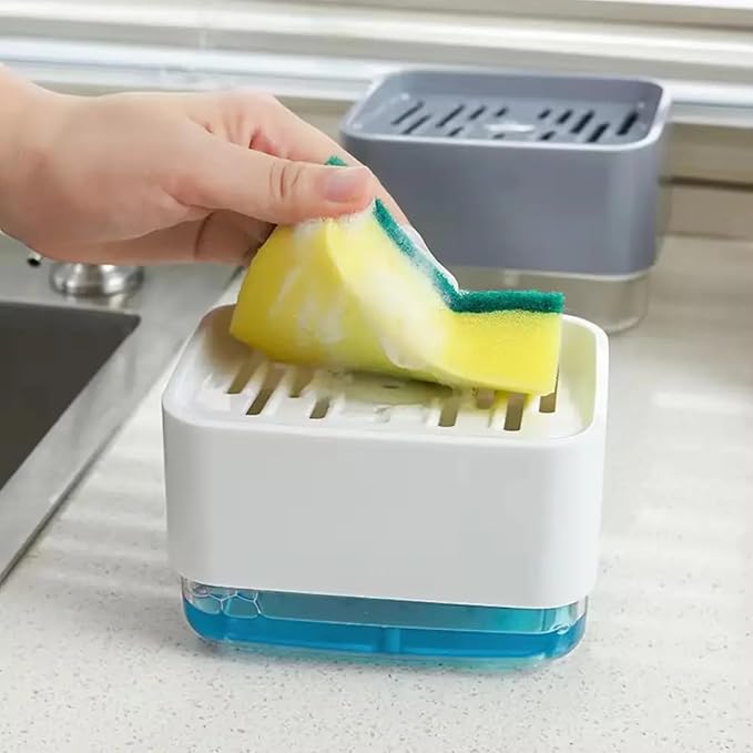 Countertop Kitchen Dish Soap Dispenser and Sponge Holder.Sink Dish Washing Soap - Image 6