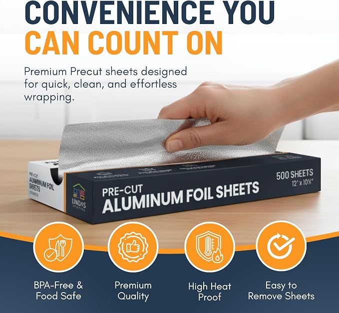 Pre-Cut Aluminum Foil Sheets 500 Count - Image 2