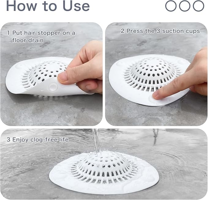 Hair Catcher Shower Drain Cover Bathtub Silicone Hair Catcher Stopper Drain - Image 6