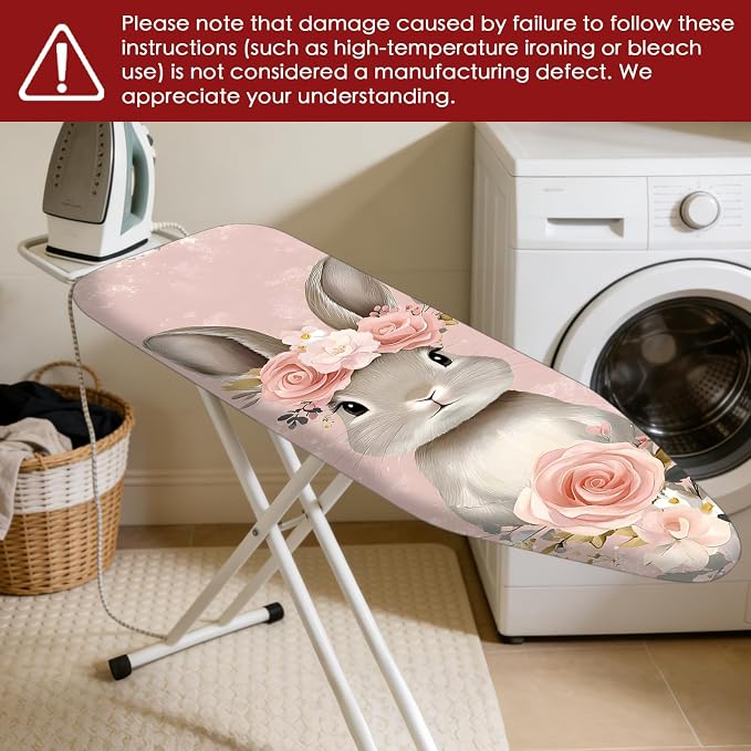 Nuxovilar Floral Bunny Cotton Ironing Board Cover 15x54 Fabric - Image 7