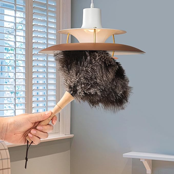 Ostrich Feather Duster 12 Inch Handheld Duster Supplies, Wooden Handle Feather - Image 6